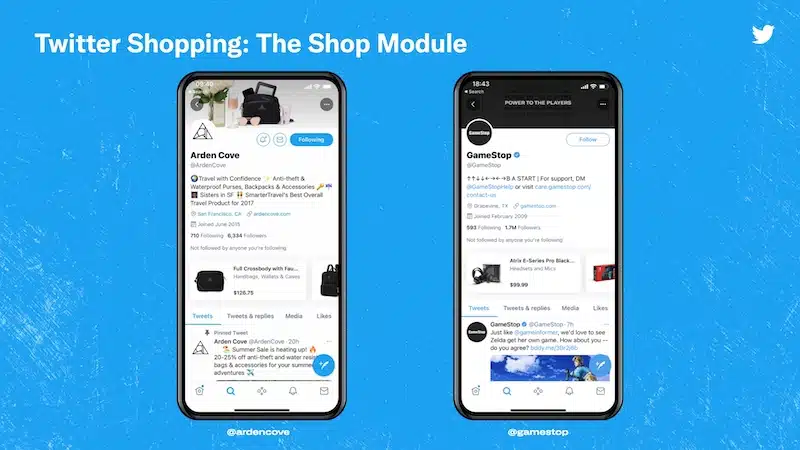 Twitter, Twitter Shopping, Shop-Modul, Shopping-Modul