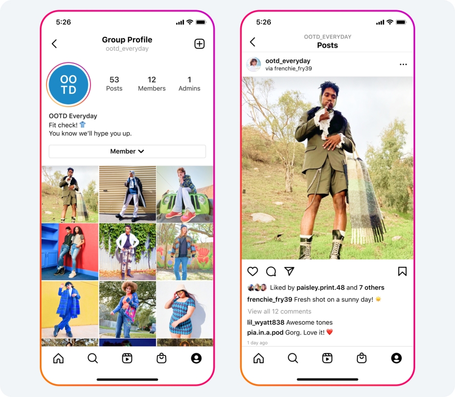 Producto simula perfiles de grupos de Instagram
