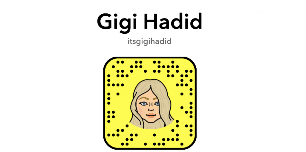 @itsgigihadid Influenciador de Snapchat