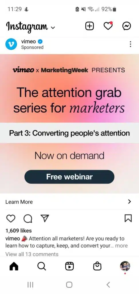 Seminario web gratuito de Vimeo para especialistas en marketing
